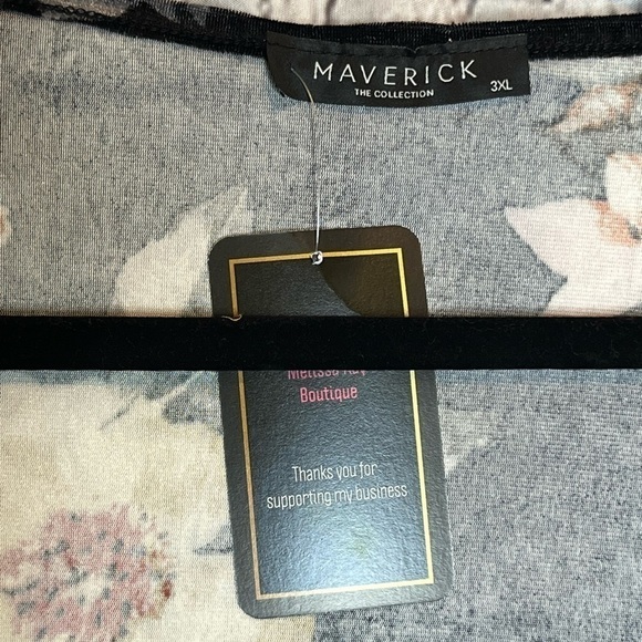 Plus size Dress Maverick the Collection Velvet Floral Dress - Picture 8 of 8